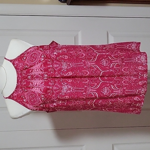 Violet & Claire Pink and White Print Lightweight Sleeveless Top - Size M - Picture 1 of 5